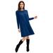 Plus Size Women's Knit Trapeze Dress by ellos in Evening Blue (Size 14/16)
