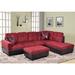 Red Sectional - Latitude Run® Everlyse 103.5" Wide Sofa & Chaise w/ Ottoman Faux Leather/Microfiber/Microsuede | 35 H x 103.5 W x 74.5 D in | Wayfair