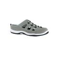 Wide Width Women's Barbara Flats by Easy Street® in Grey Leather (Size 12 W)