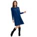 Plus Size Women's Knit Trapeze Dress by ellos in Evening Blue (Size 30/32)