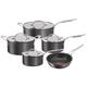 Tefal Jamie Oliver Cook’s Classics Pots & Pans Set, 5 Pieces, Non-Stick, Oven-Safe, Induction, Glass Lids, Riveted Handle, Hard Anodised Aluminium, H9125S44, Dark Grey