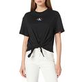 Calvin Klein - Womens Tops - Women Tshirt - Girls Tops - Ladies Clothing - Calvin Klein Jeans Women's Knotted T-Shirt - CK Black - Size XS