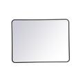 Soft corner metal rectangular mirror 30x40 inch in Black - Elegant Lighting MR803040BK