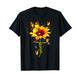 Wunderschönes T-Shirt mit Schmetterling und Sonnenblume. T-Shirt