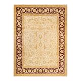 Overton Hand Knotted Wool Vintage Inspired Modern Contemporary Eclectic Ivory Area Rug - 9' 1" x 12' 1"