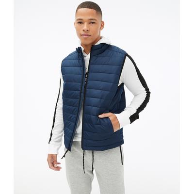Aeropostale Mens' Quilted Puffer Vest - Navy Blue - Size XS - Polyester