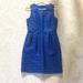 J. Crew Dresses | J Crew Blue Dress With Metallic Polka Dots, Size 2 | Color: Blue/Silver | Size: 2