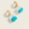 J. Crew Jewelry | *Last One” J. Crew Dipped Quartz Drop Earrings Shadowy Sea | Color: Blue/Gold | Size: Os