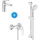 Eurosmart Set mitigeur douche + Barre de douche avec douchette 2 jets + Mitigeur lavabo taille m,