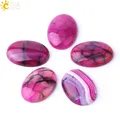 CSJA – perles en pierre Cabochon naturelle Agates rayées rouges roses semi-précieuses cabine ovale