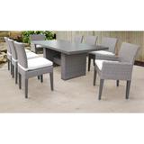 Florence Rectangular Outdoor Patio Dining Table With 6 Armless Chairs And 2 Chairs W/ Arms