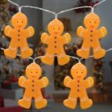 10ct LED Orange Gingerbread Men Christmas Fairy Lights 4ft Copper Wire