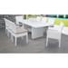 Miami Rectangular Outdoor Patio Dining Table with 6 Armless Chairs and 2 Chairs w/ Arms