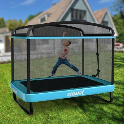 Gymax 6.25' Rectangle Backyard Trampoline w/ Safety Enclosure, Steel in Blue/Black | Wayfair GYM07673