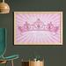 East Urban Home Ambesonne Queen Wall Art w/ Frame, Theme Pink Heart Shaped Cartoon Crown On Radial Backdrop Romantic | Wayfair