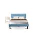 Andover Mills™ Fransen Upholstered Platform 2 Piece Bedroom Set Upholstered in Blue/Brown | 41.3 H x 65 W x 89 D in | Wayfair