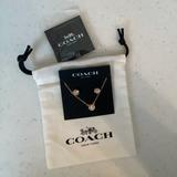 Coach Jewelry | Coach Necklace And Earring Set | Color: Gold/Pink | Size: Os