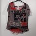 Disney Tops | Disney Parks Mickey Minnie Newspaper Print Shirt | Color: Black/Red | Size: L