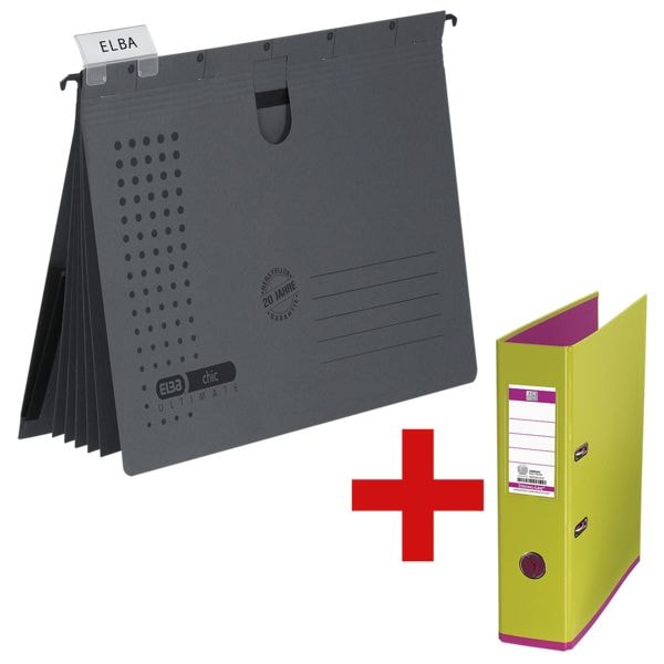 Elba Mehrfach-Hängehefter »vertic ULTIMATE« 10033301 inkl. Ordner »myColour« grau, 31.8x2 cm Image