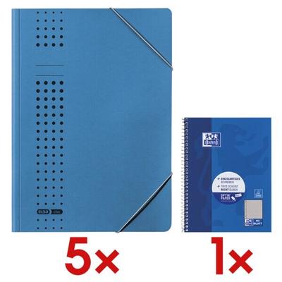 Elba 5x Eckspannermappe A4 »chic« 400010 320 g/m²-Karton blau, 23x32 cm Image