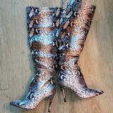 Jessica Simpson Shoes | Jessica Simpson Loury Over Knee Otk Snake Print Stilletto Boots | Color: Black/Tan | Size: 6.5