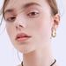 Free People Jewelry | Drop Dangle Gold Hoop Earrings | Color: Gold | Size: Os