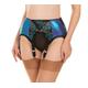 Nancies Lingerie ' Sonya ' 6 Strap Shiny Teal Blue Suspender / Garter Belt ( FP110 ) (L)