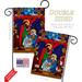 Angeleno Heritage Stained Glass Nativity 2-Sided Polyester Blend 18.5 x 13 in. Flag Set in Blue/Green/Red | 18.5 H x 13 W in | Wayfair