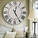 Lark Manor™ Oversized Rainey Wall Clock Wood/Solid Wood in White | 36 H x 36 W x 2 D in | Wayfair BD955796FE5345EBBE6C9AE01C6BCEF3