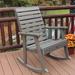 Beachcrest Home™ Midwest Outdoor Rocking Plastic Chair in Gray/Blue | 41 H x 33 W x 27 D in | Wayfair 6A41202EF72C4B6FBBE8050374F99860