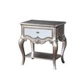 Rosdorf Park Wilkesboro 1 - Drawer Nightstand in Silver Wood in Brown/Gray | 30 H x 27.99 W x 17.99 D in | Wayfair 42BEFBAC2676498D8C3B2875BB5FF7A1