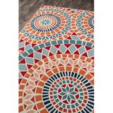 Brown 27 x 0.31 in Area Rug - Lark Manor™ Tram Geometric Orange/Red/Gray Blue Indoor/Outdoor Area Rug, Polypropylene | 27 W x 0.31 D in | Wayfair