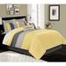 Latitude Run® Wyndmere 8-Piece Pleated Stripe Microfiber Comforter Set Polyester/Polyfill/Microfiber in Yellow | Wayfair