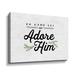 Trinx Oh Come Let Us Adore Him - Textual Art on Canvas in Black | 18 H x 24 W x 2 D in | Wayfair 15C94317E38E46B2BFECBCE743F89E01