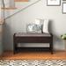 Andover Mills™ Ingleside Upholstered Flip Top Storage Bench Polyester in Black/Brown | 18.11 H x 35.43 W x 13.19 D in | Wayfair
