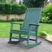 Red Barrel Studio® Xylotambou Outdoor Bucyrus Rocking Chair Plastic/Resin in Green/Blue | 44 H x 31 W x 33.4 D in | Wayfair
