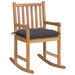 Red Barrel Studio® Rocking Chair Outdoor Patio Rocking Chair w/ Cushion Teak Wood/ in Brown | 41.73 H x 22.83 W x 36.42 D in | Wayfair