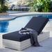 Convene Outdoor Patio Chaise by Modway Metal/Wicker/Rattan in Black/Blue/Gray | 17.5 H x 30 W x 82.5 D in | Wayfair EEI-4307-LGR-NAV