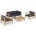 Bay Isle Home™ 5 Piece Patio Lounge Set w/ Cushions Bamboo Wood in Gray | 23.62 H x 27.56 W x 27.56 D in | Wayfair 799E1CF9D0A948A69423E05DBEF864E0