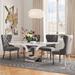 Willa Arlo™ Interiors Maciejewski 4 - Person Dining Set Wood/Upholstered/Metal in Brown/Gray/White | Wayfair 553EE1E6C6AF4F81863F3A8C4A8409C5