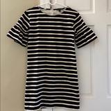 J. Crew Dresses | Almost New J Crew Bell Sleeved Striped Shift Dress | Color: Black/Cream | Size: Xxs