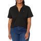 Calvin Klein Women's Short Sleeve Johnny Collar Polo Shirt, Black, 4X