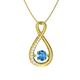 Diamondere Natural and Certified Blue Topaz and Diamond Infinity Necklace in 9ct Yellow Gold | 0.56 Carat Pendant with Chain