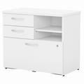 Bush Business Furniture Studio C Office Storage Cabinet with Drawers and Shelves in White - Bush Business Furniture SCF130WHSU