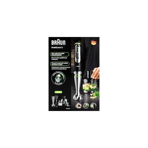 Braun MQ 9138XI MultiQuick 9 Stabmixer-Set schwarz mit Kaffee-/Gewürzmühlen-Zubehör