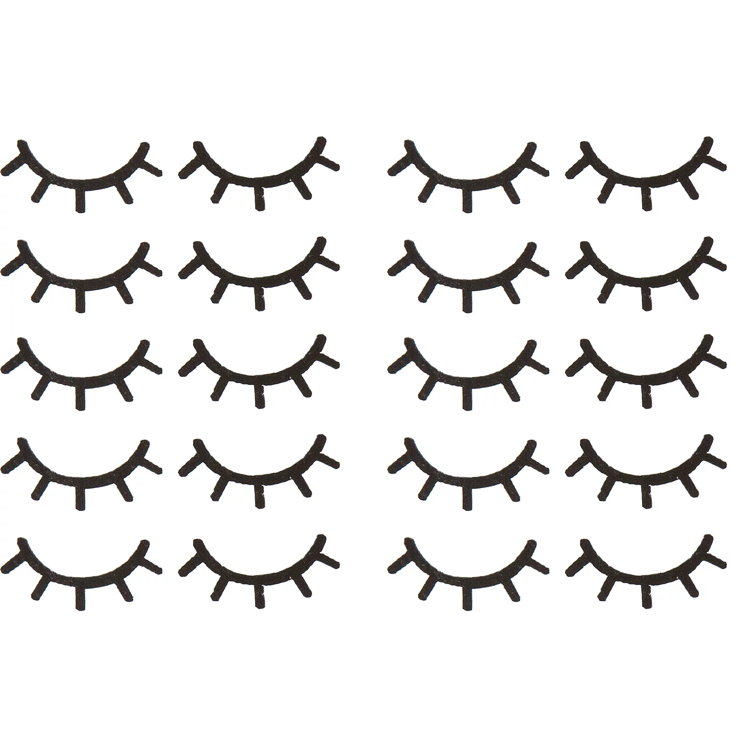 buttinette Écussons "cils", noir, 4 cm, 20 écussons