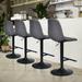 Gymax Set of 4 Adjustable Bar Stools Swivel Counter Height Linen - 17.5'' (L) X 18'' (W) X 37.5'' - 45.5'' (H)