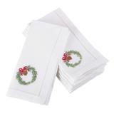 Wreath Embroidered and Hemstitched Cotton Napkin (Set of 6)