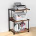 Printer Stand with Storage, Rolling Printer Table Machine Cart on Wheels, Mobile Printer Shelves for Office and Home