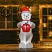HOMCOM 6 ft. Polar Bear Christmas Decoration Inflatable Animal, Blow-Up Christmas Yard Decoration - 33.75" x 33.25" x 70.75"